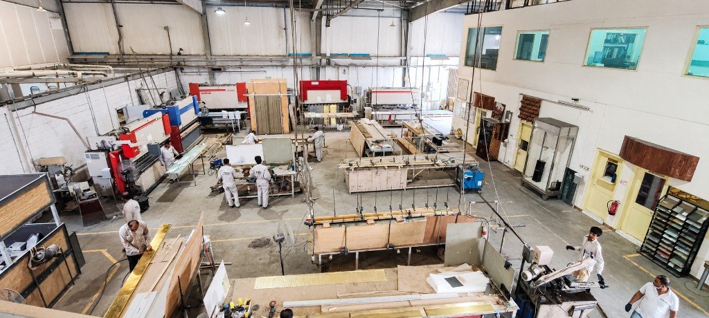 Metal works workshop at Fino International, Dubai