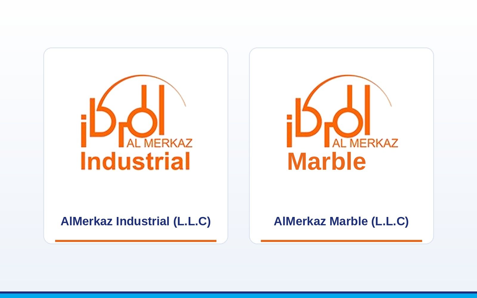 AlMerkaz Industrial (L.L.C) and AlMerkaz Marble (L.L.C) logos